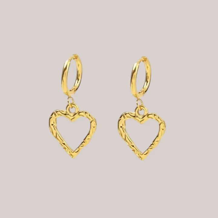 Love Heart Charm Huggie Hoop Earrings for Women Trendsi