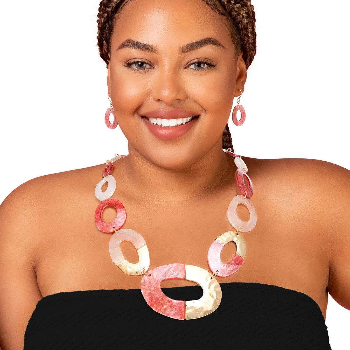 Open Oval Links Necklace Set - Perfect Gift for Jewelry Lovers Pinktown
