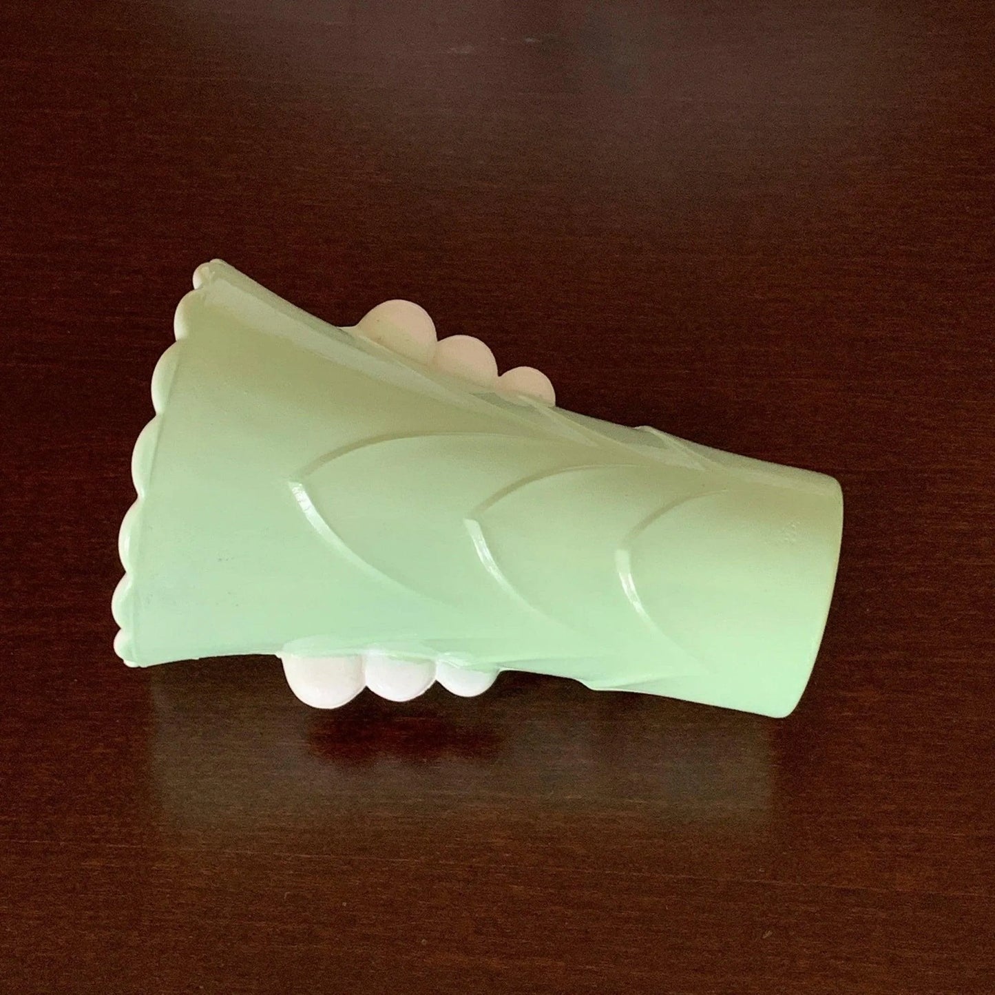 Pastel Green Fired On Vitrock Table Vase Jewelry Bubble