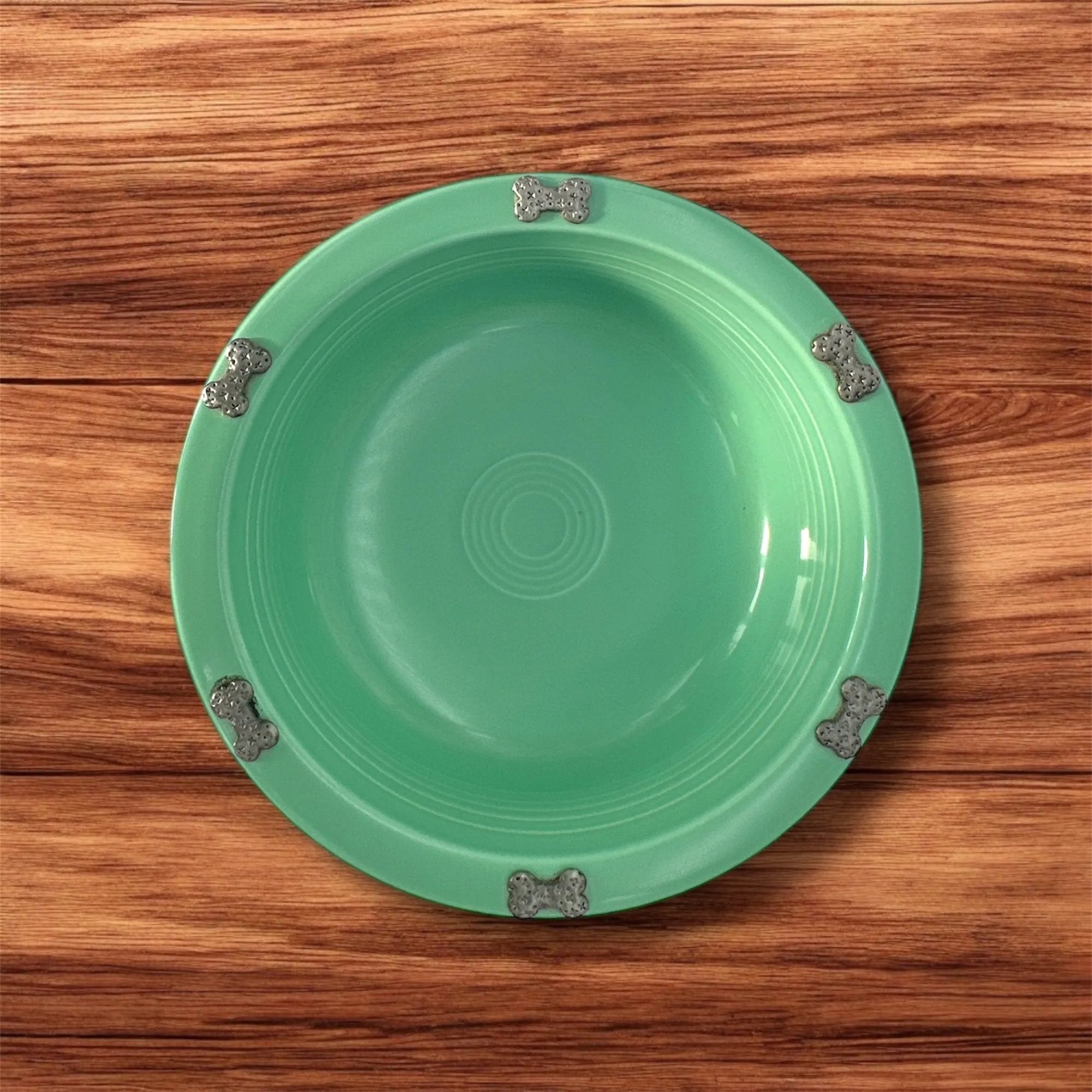 Fiesta Ceramic Sea Mist Green Dog Bowl Vintage Collectible