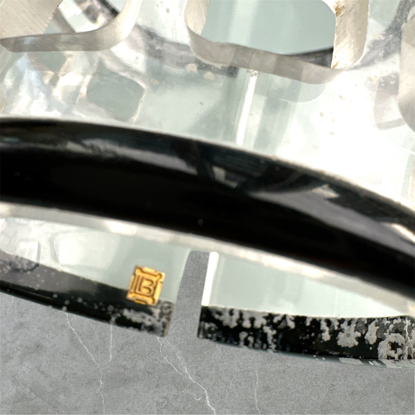 Vintage Acrylic Open-Cuff Bracelet for Women - Checkerboard Design Jewelry Bubble