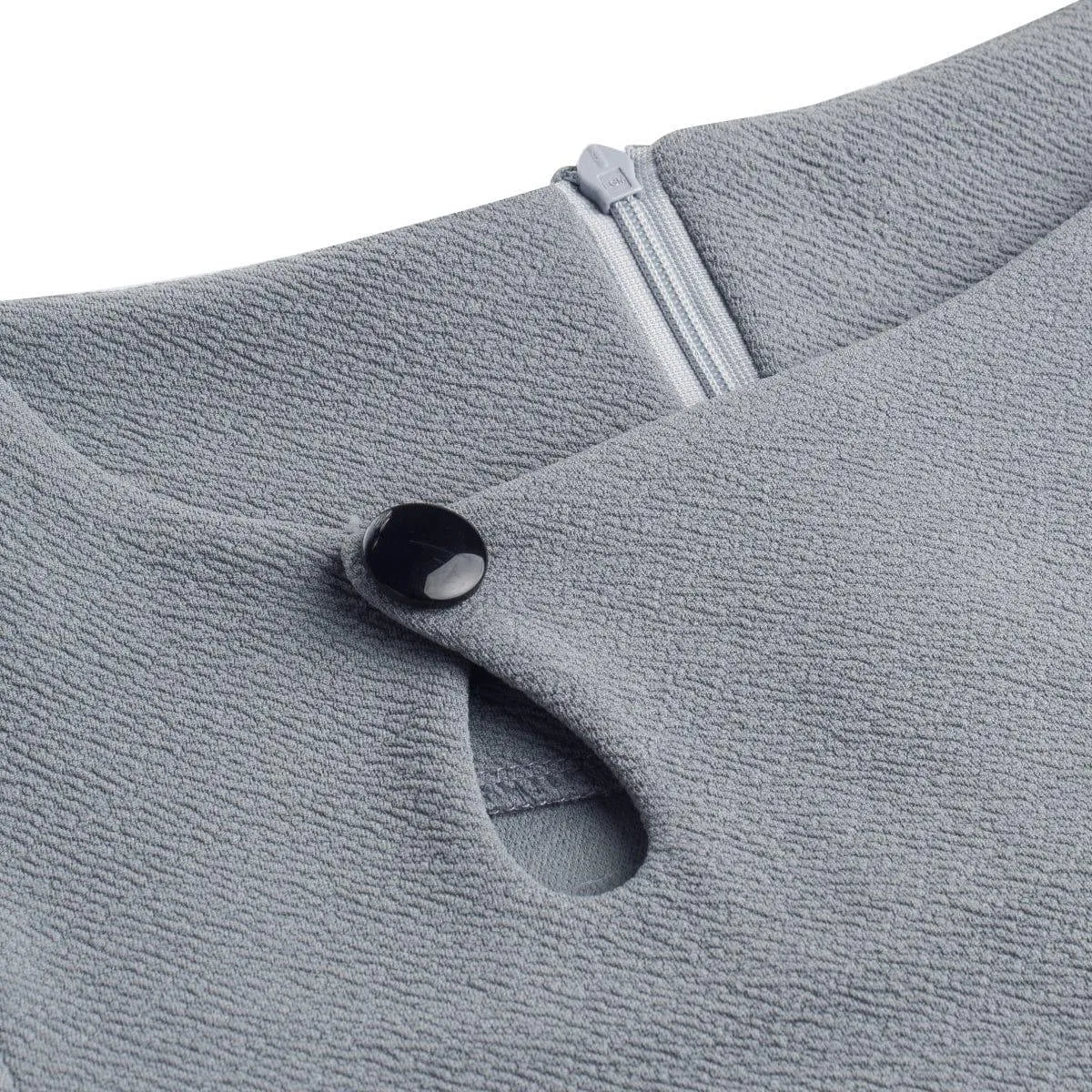 Pleated Round-neck With Button 3/4 Sleeve Mini Dress Jewelry Bubble