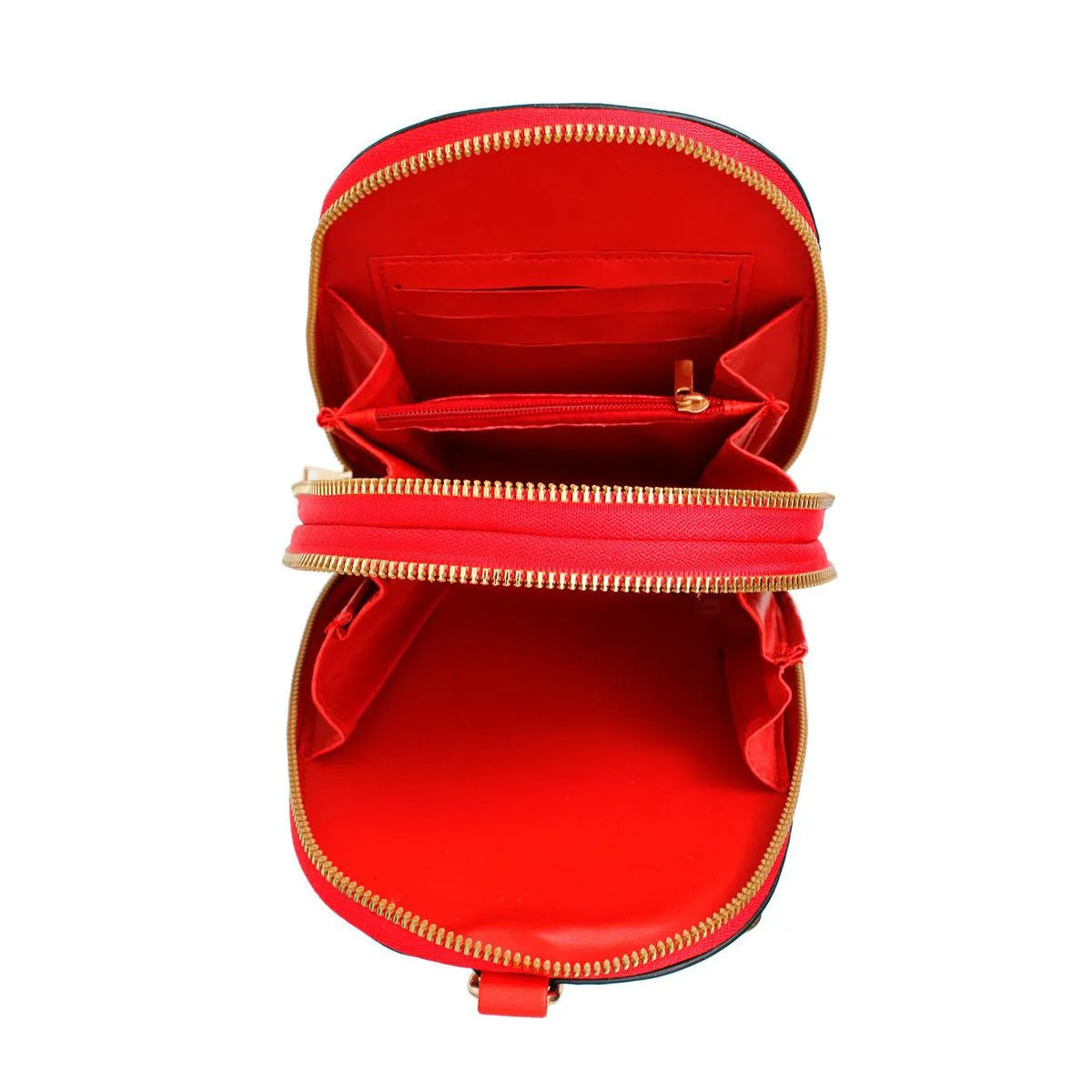 Red Vegan Leather Floral Mini Backpack: Stylish & Secure Pinktown