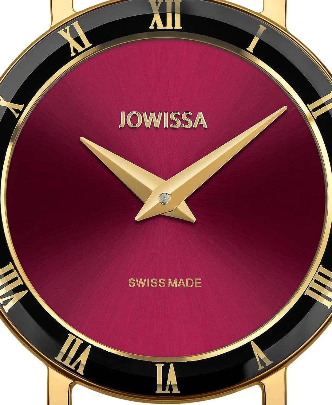 Roma Swiss Ladies Watch Gold Tone Bordeaux Face J2.291.S Jewelry Bubble