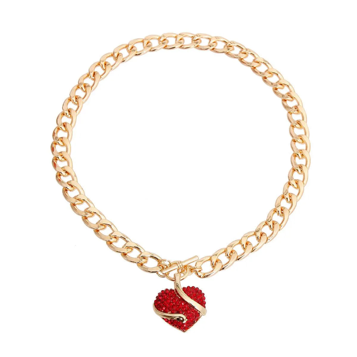 Snake Catches Heart Necklace Pinktown