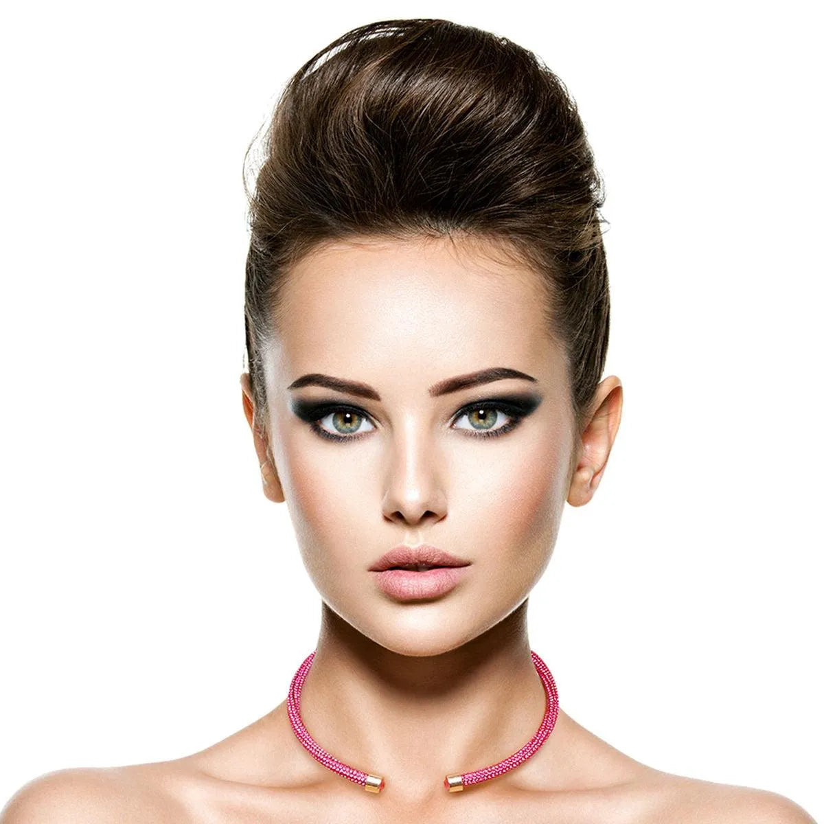 Sparkle with Style: Pink Rhinestone Choker Necklace - Get Glam Now! Pinktown