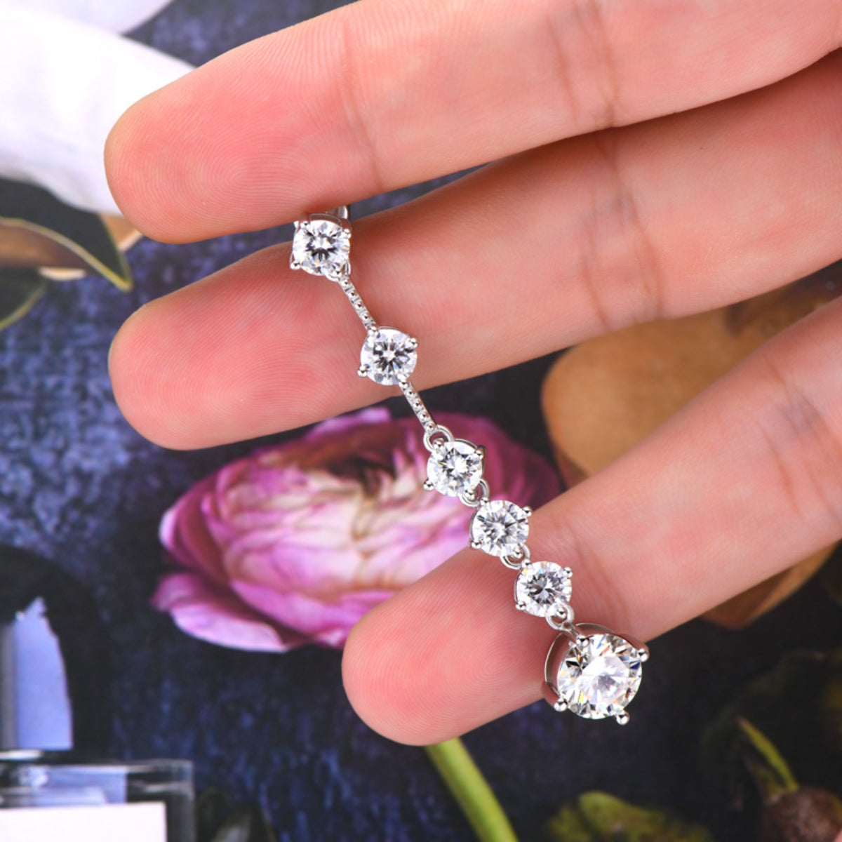 Sparkling Moissanite Drop Earrings Trendsi
