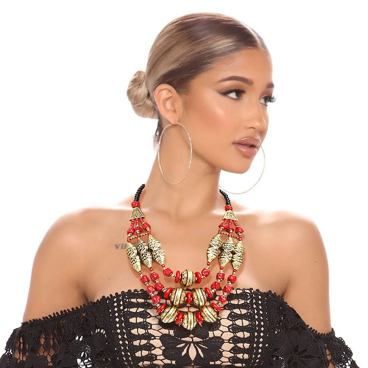 Stunning Red & Gold Marrakesh Necklace: Must-Have Accessory Pinktown