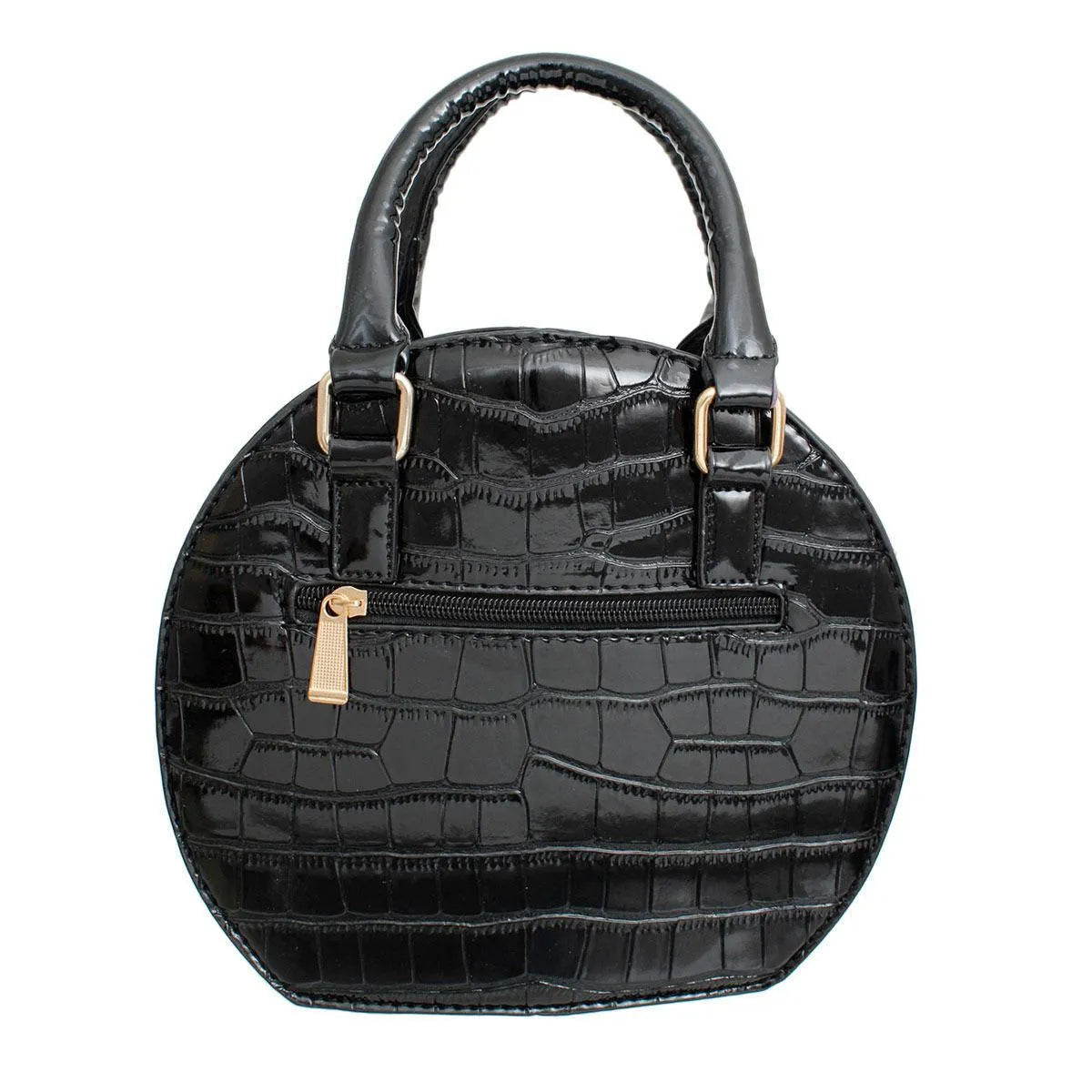 Stylish Black Dimensional Flower Handbag with Top Handles Pinktown