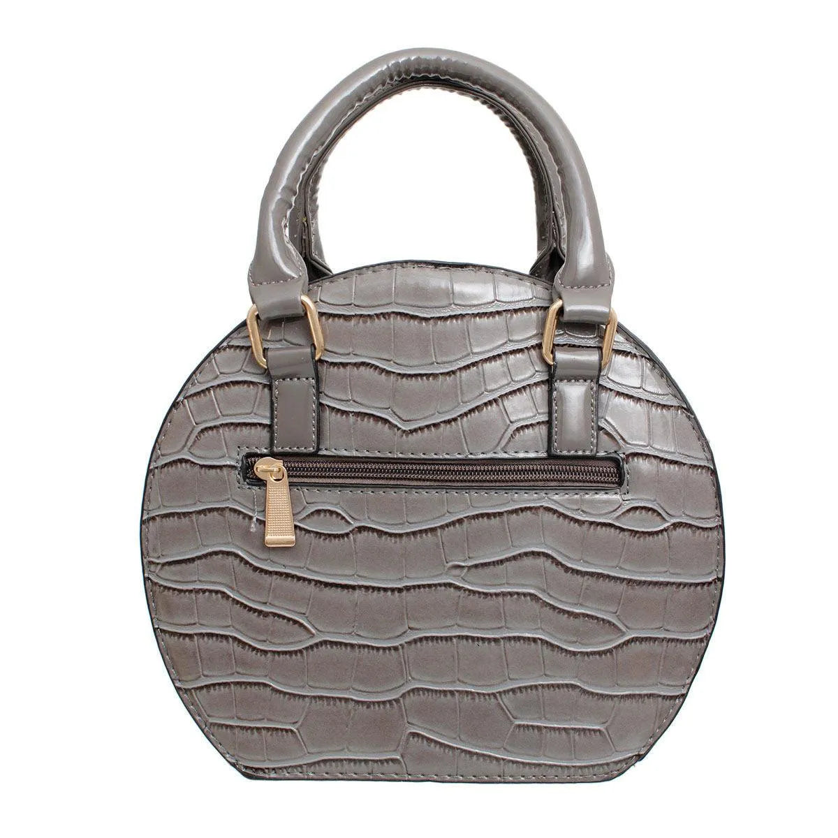 Stylish Gray Dimensional Flower Handbag with Top Handles Pinktown