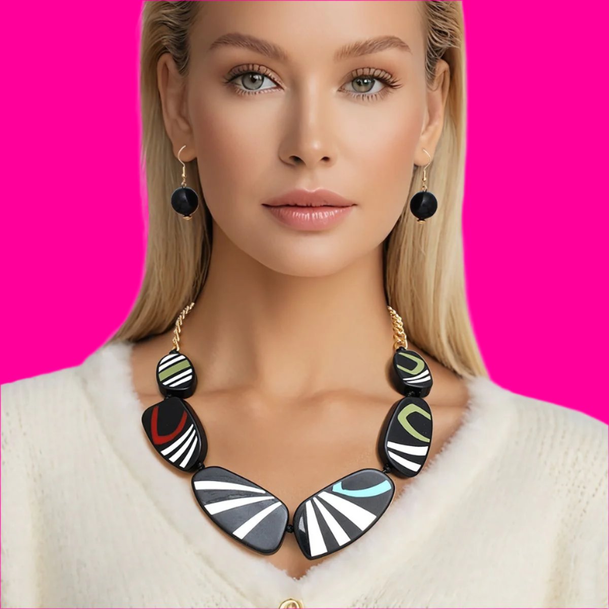 Vibrant Statement Necklace Set - Elevate Your Style Pinktown