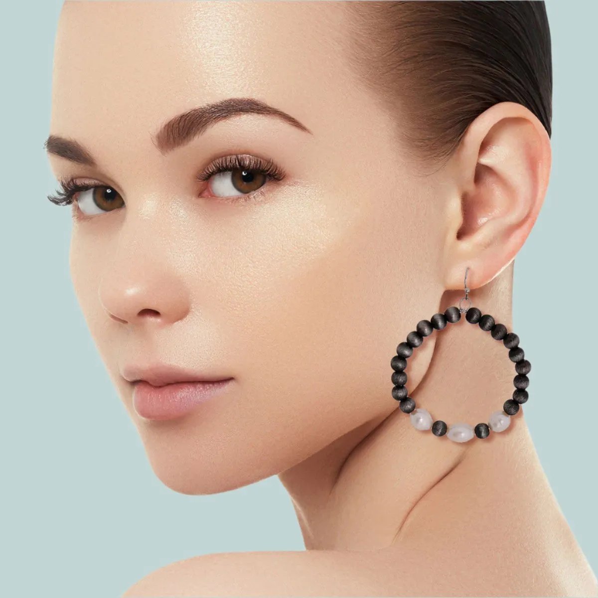 Western Elegance: Beaded Hoop Earrings