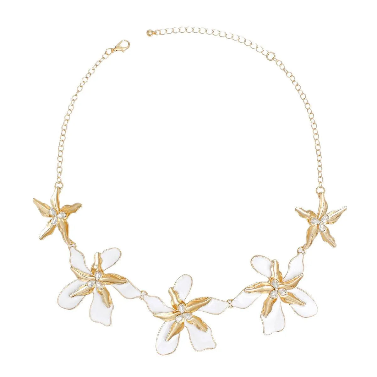 White Iris Necklace: Stunning Fashion Jewelry Pinktown