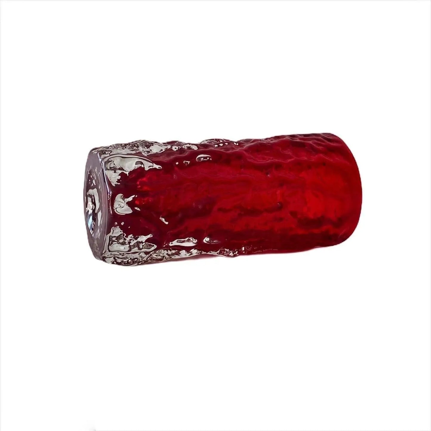Whitefriars Geoffrey Baxter Ruby Textured Bark Vase Jewelry Bubble
