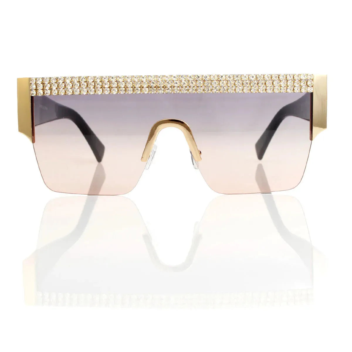 Women's Light Purple to Reddish Orangle Gradient Shield Sunglasses: Style & Protection Pinktown