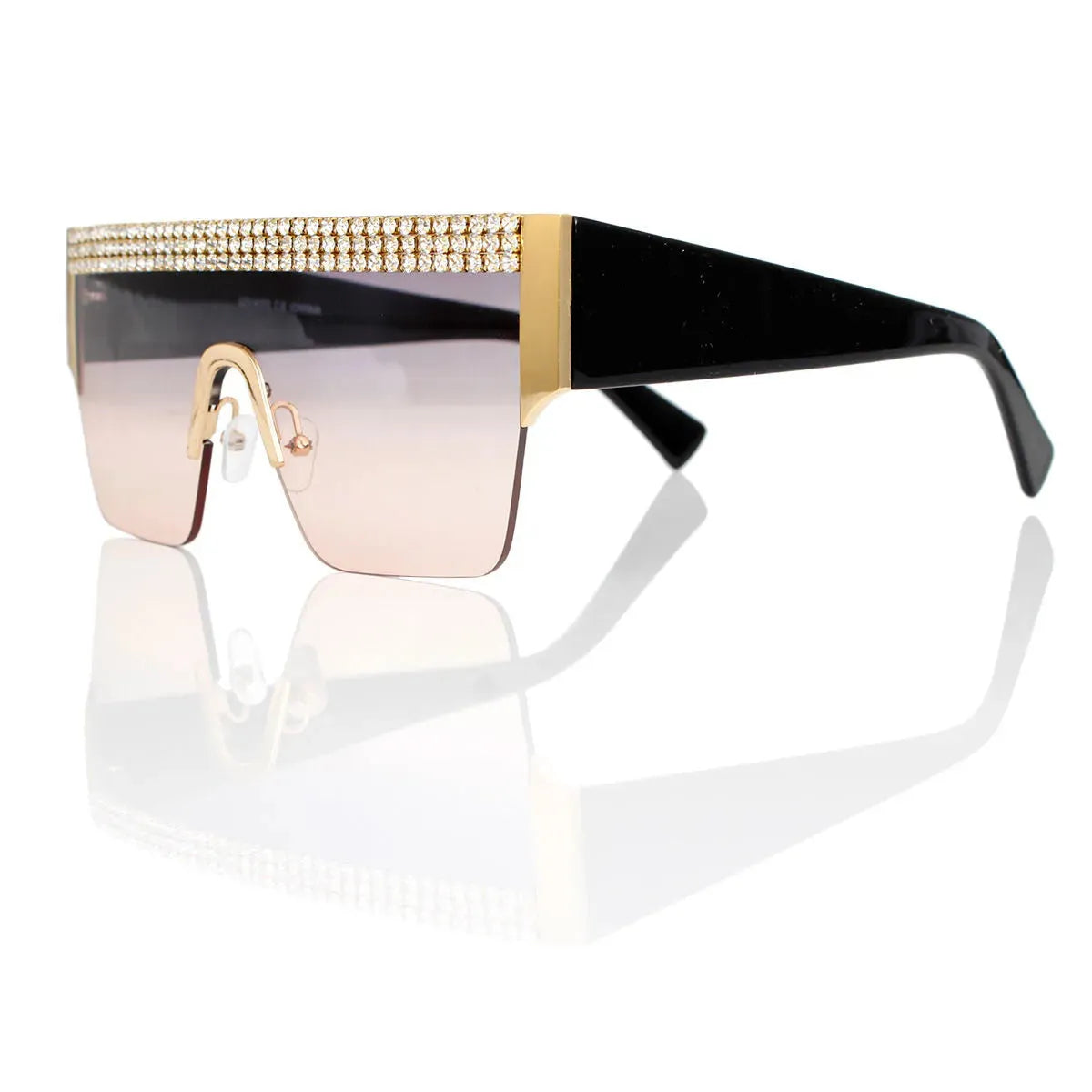 Women's Light Purple to Reddish Orangle Gradient Shield Sunglasses: Style & Protection Pinktown