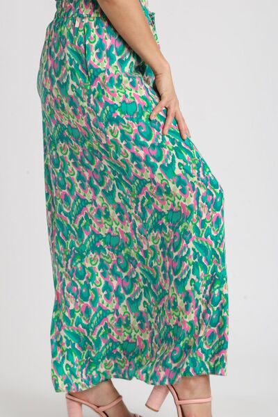 Mixed Print High Waist Wide Leg Pants Trendsi