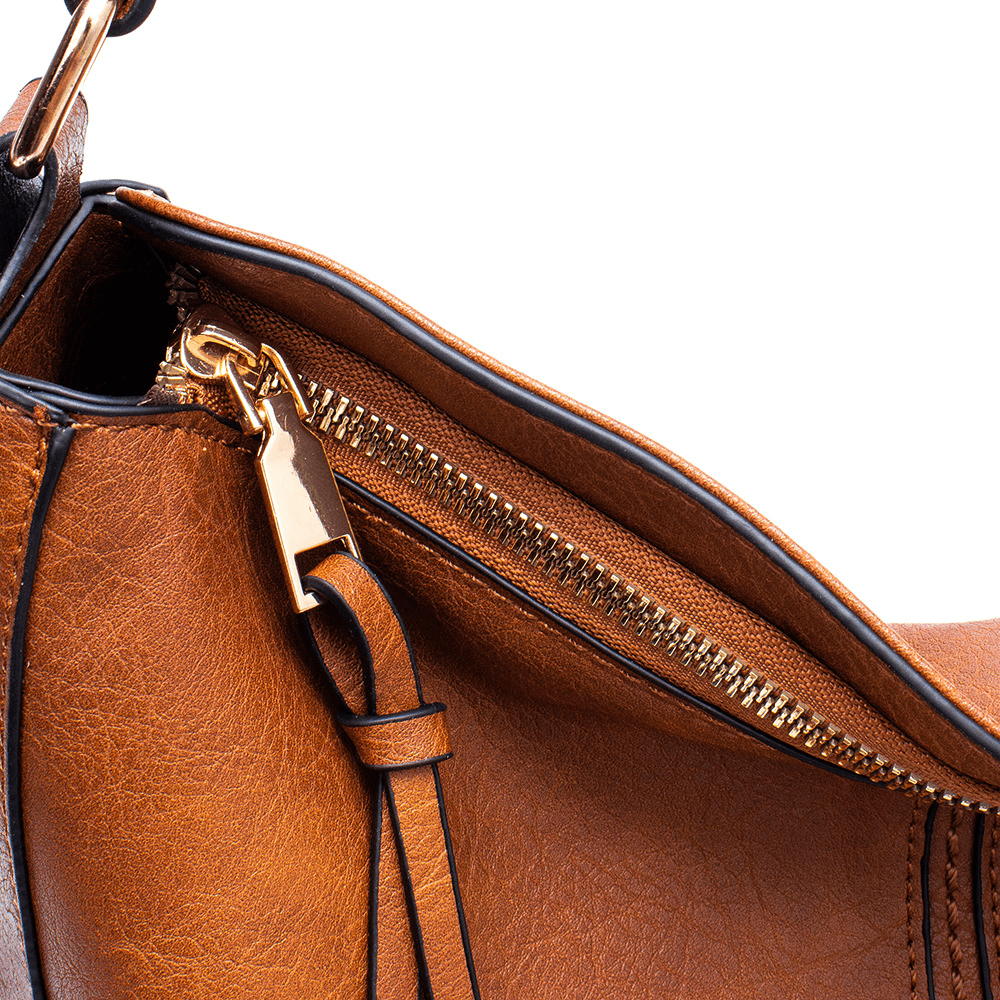 Classic Everyday Tote Handbag with Soft PU Surface, Multi-Compartment Interior & Convertible Shoulder Strap Jewelry Bubble