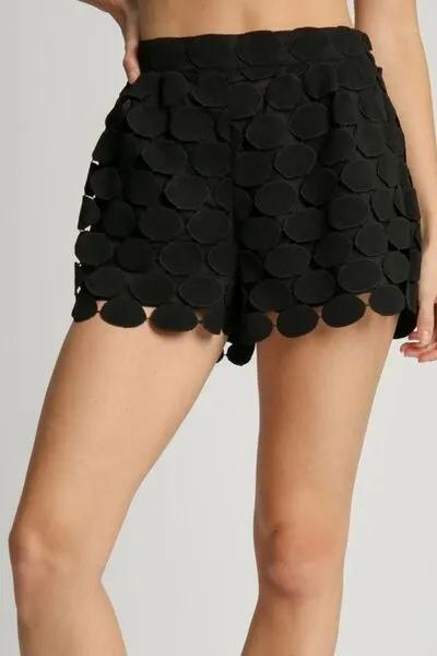 Flirty Black Polka Dot Lace Shorts for Stylish Women