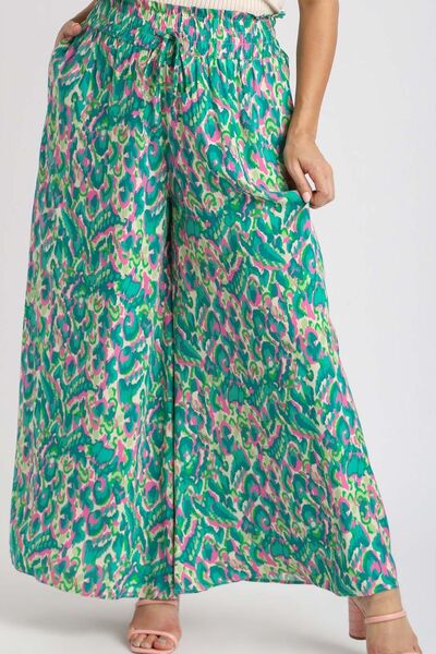 Mixed Print High Waist Wide Leg Pants Trendsi