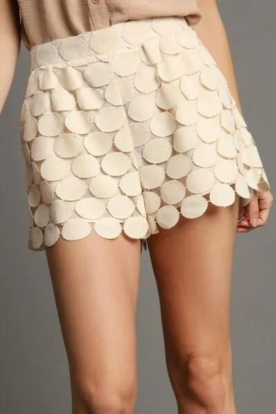 Flirty Natural Polka Dot Lace Shorts for Stylish Women