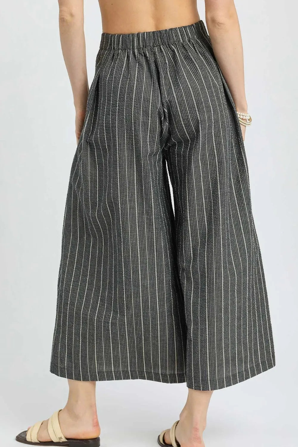 Umgee Pinstripe Crop Palazzo Pants