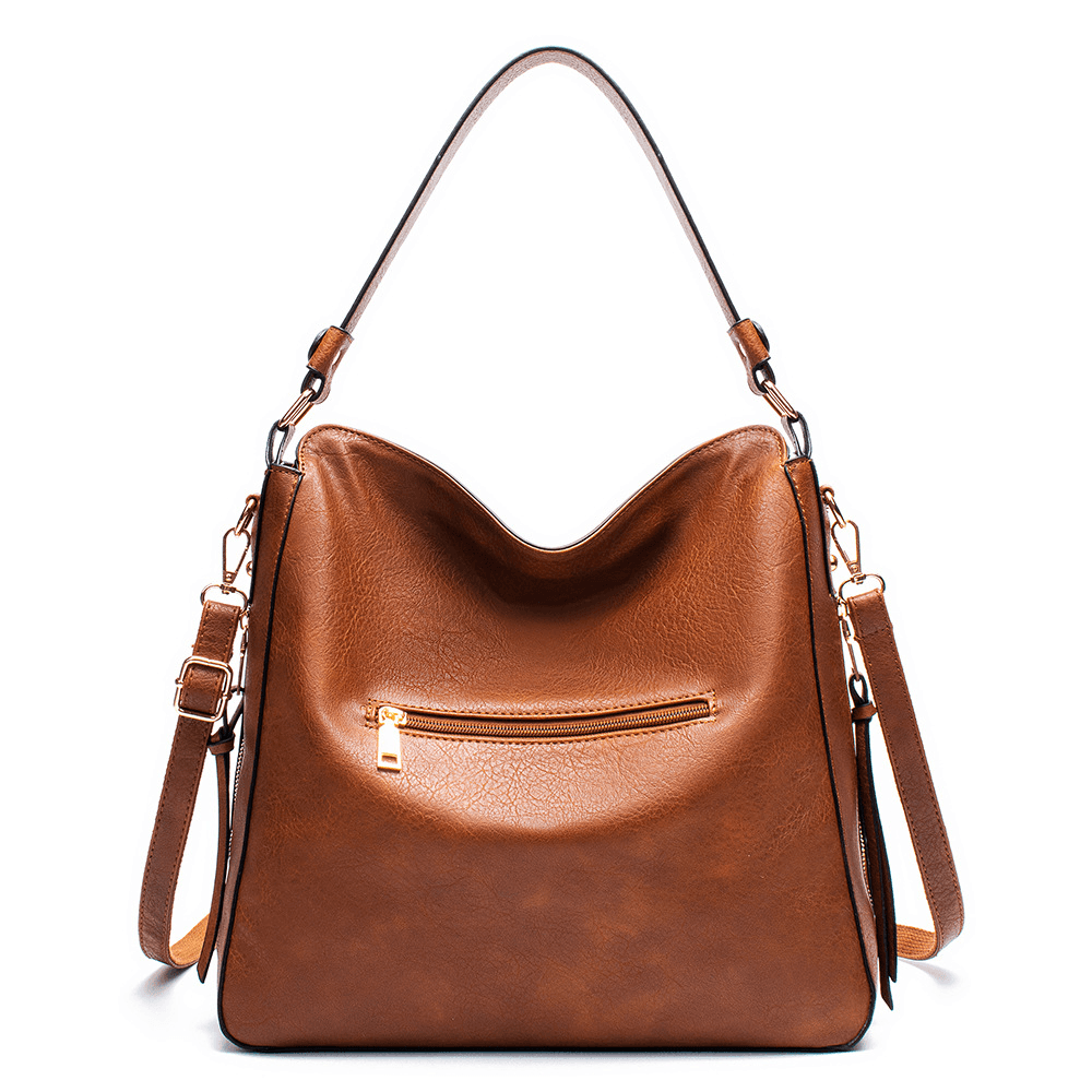 Classic Everyday Tote Handbag with Soft PU Surface, Multi-Compartment Interior & Convertible Shoulder Strap Jewelry Bubble