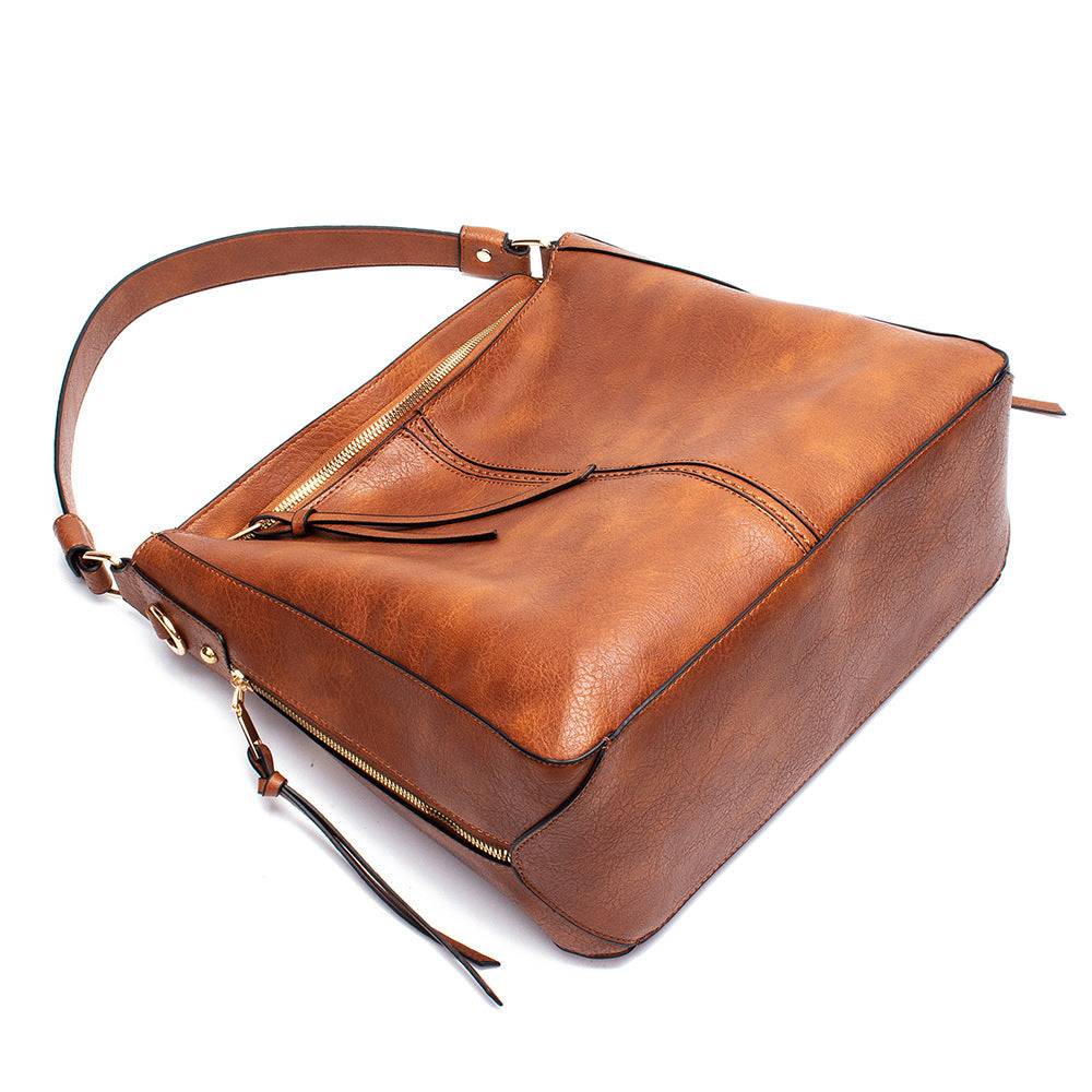 Classic Everyday Tote Handbag with Soft PU Surface, Multi-Compartment Interior & Convertible Shoulder Strap Jewelry Bubble
