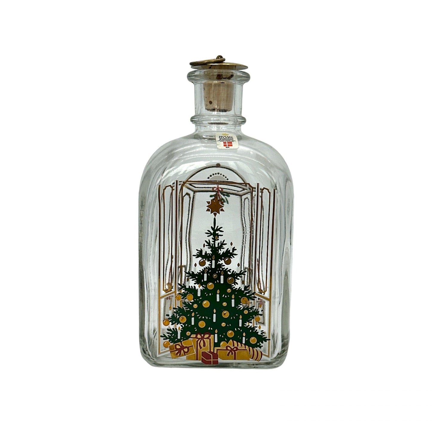Danish Christmas Decanter: Vintage Holmegaard Art Glass Collectible