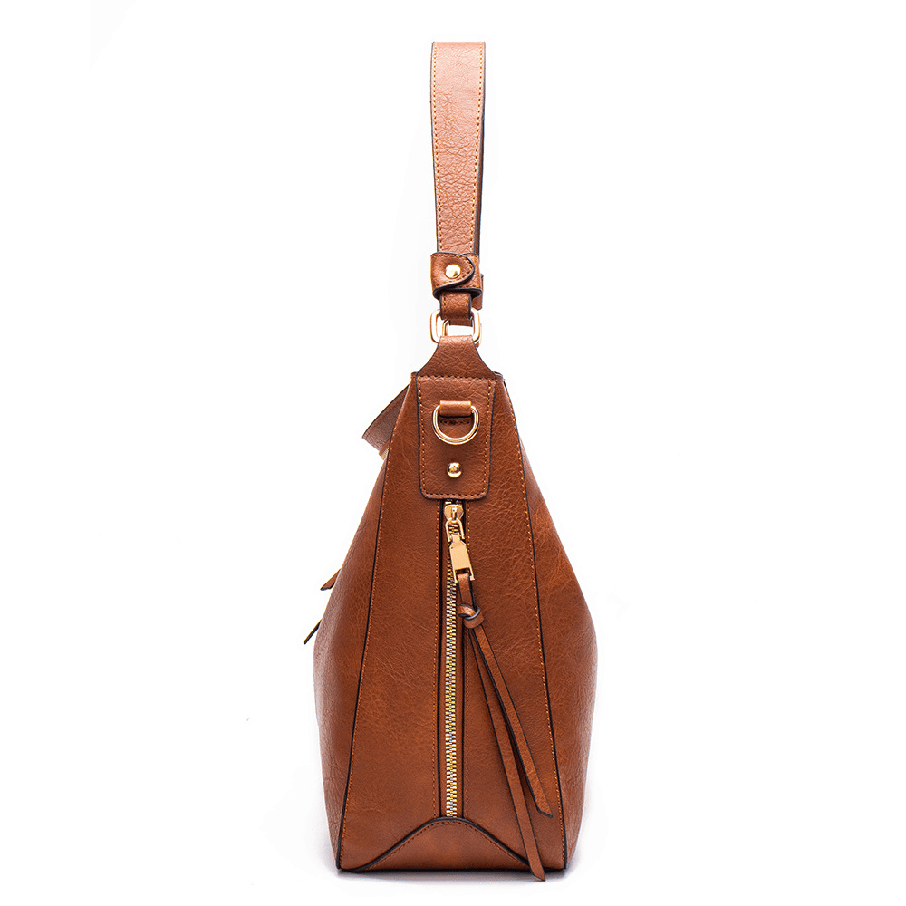 Classic Everyday Tote Handbag with Soft PU Surface, Multi-Compartment Interior & Convertible Shoulder Strap Jewelry Bubble