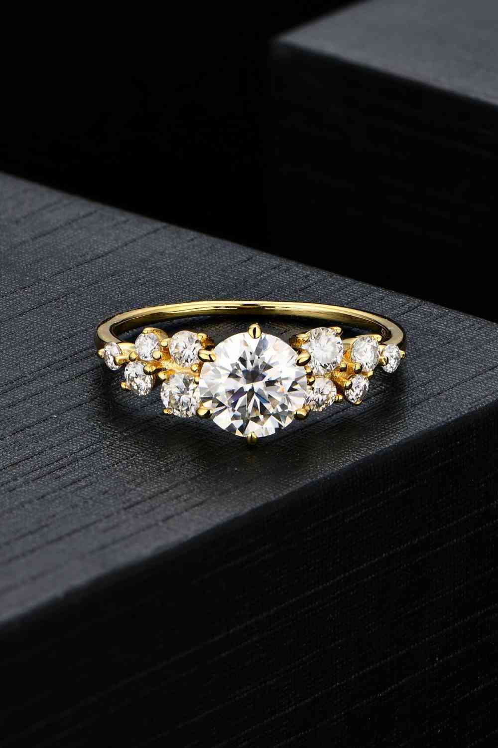 Sparkling Moissanite Ring - 1 Carat with Side Stones Jewelry Bubble