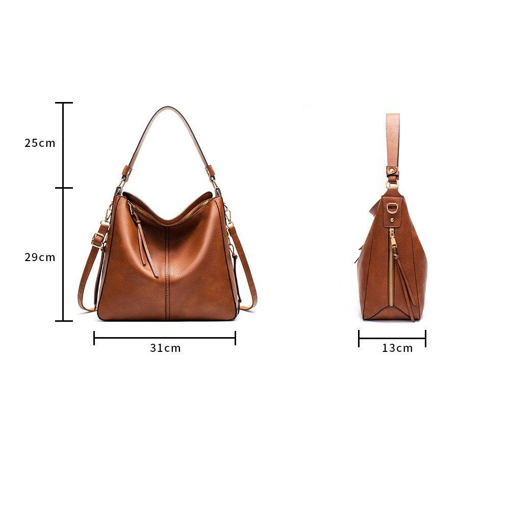 Classic Everyday Tote Handbag with Soft PU Surface, Multi-Compartment Interior & Convertible Shoulder Strap Jewelry Bubble