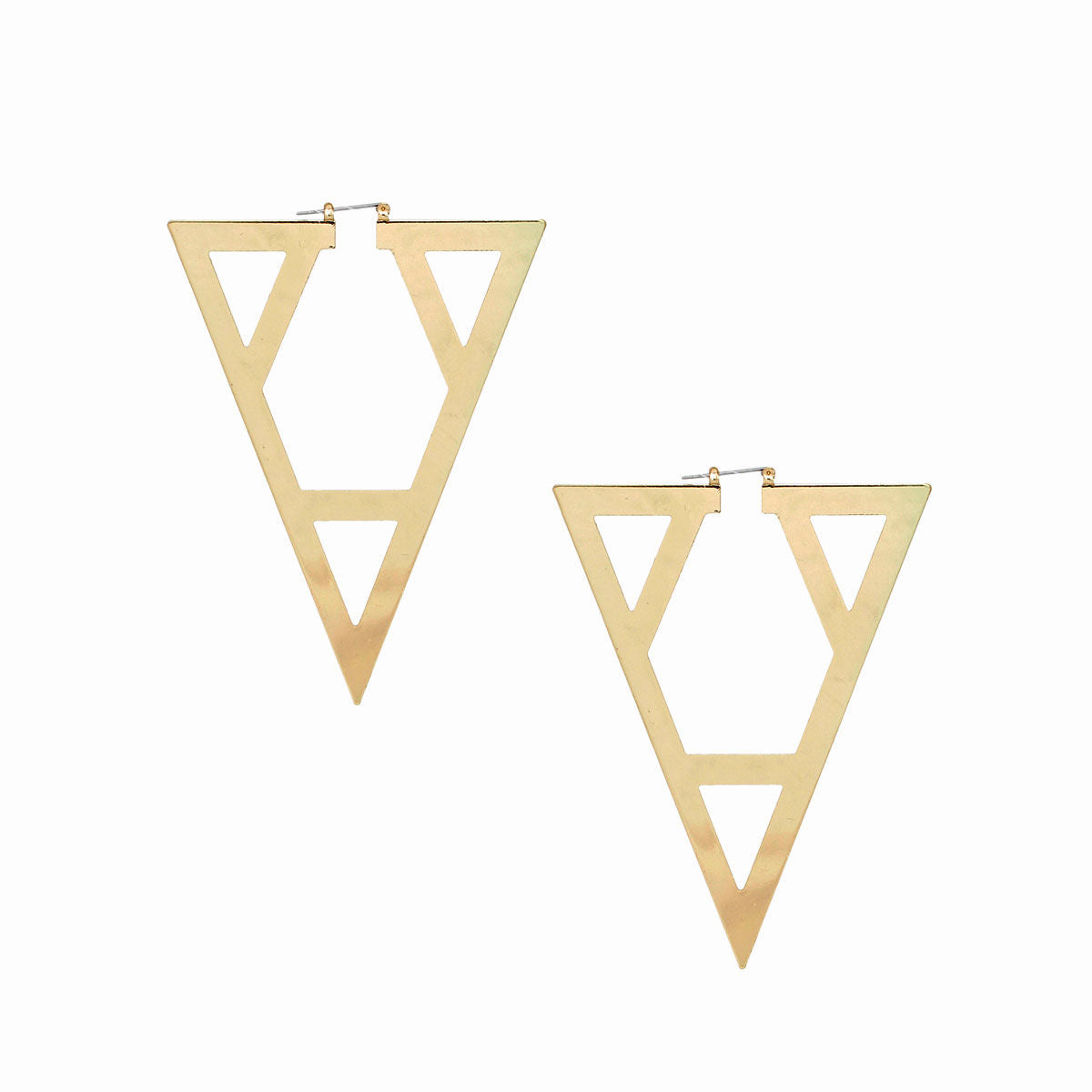 Gold Triangle Earrings Modern Geometric Fashion Jewelry