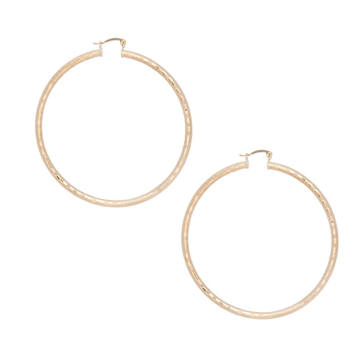 Lightweight Texture Gold Hoop Earrings