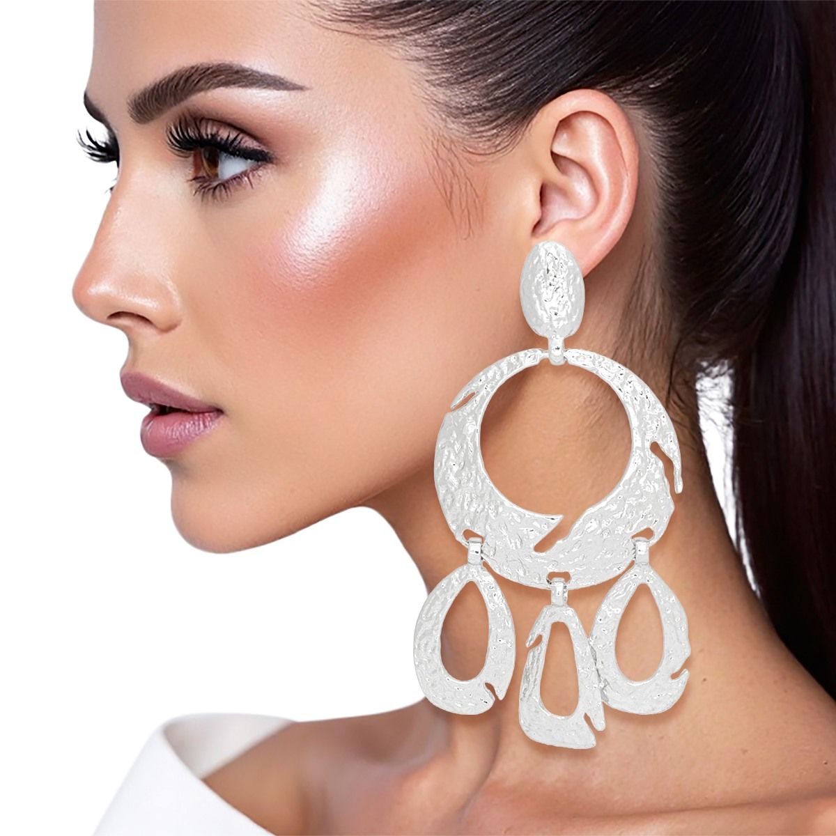 ★MIDNIGHT MOMENT.★ sheer bold earring bold hoop earring - gold - midnightmoment | 60% - Asian
