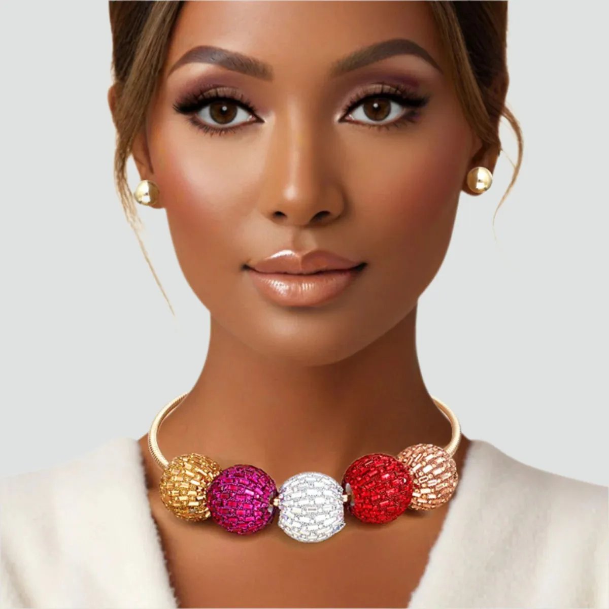 Sparkling Multicolor Collar Necklace Set – Fashion Jewelry Completes Your Look