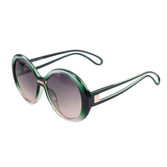 Ladies Sleek Gradient Round Sunglasses Timeless Feel in Green