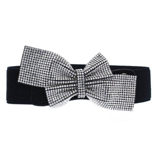 Style Over Sparkling Bows Stretch Ladies Belt