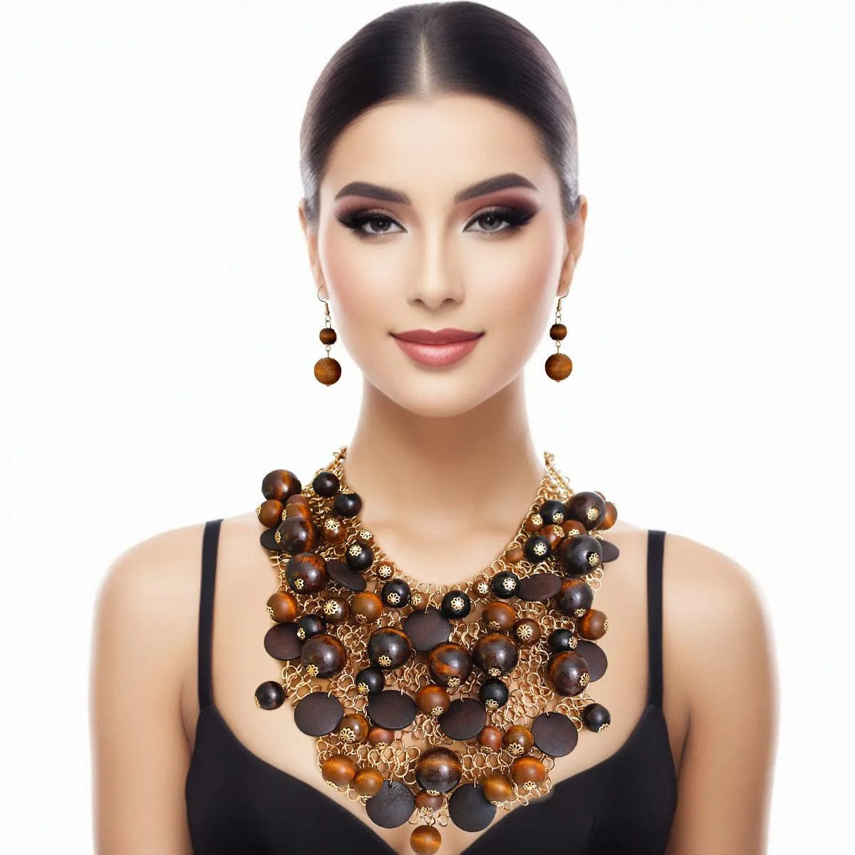 Earthy Color Palette Necklace & Earrings: Shop Eclectic Style Now Pinktown