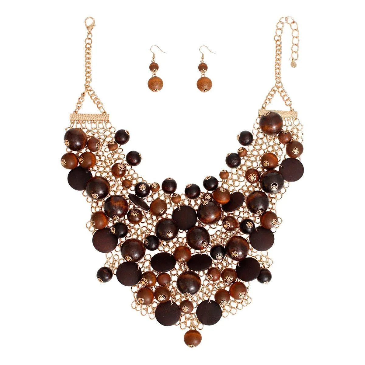 Earthy Color Palette Necklace & Earrings: Shop Eclectic Style Now Pinktown