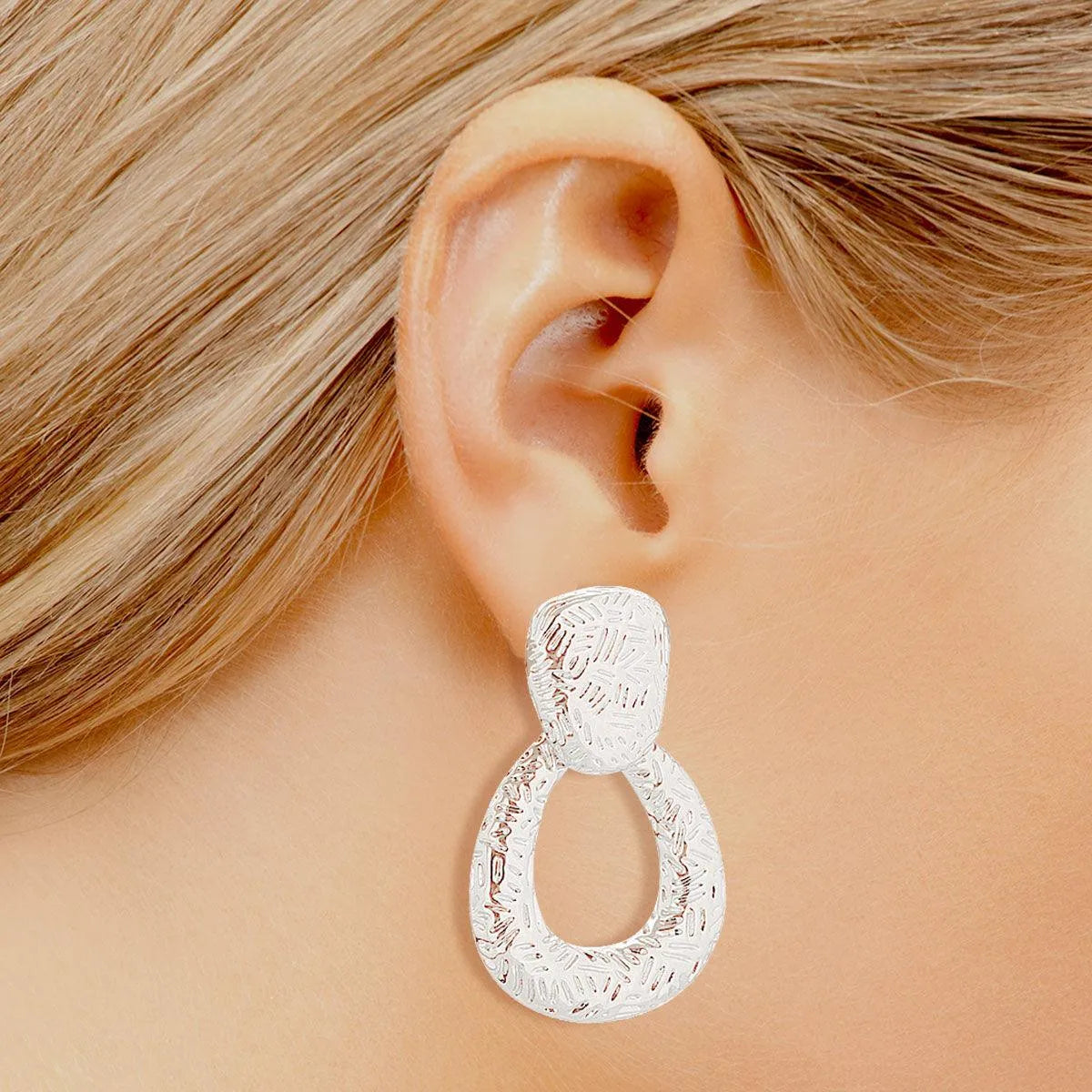 Elegant White Gold Finish Dangle Earrings | Brambly Design Pinktown