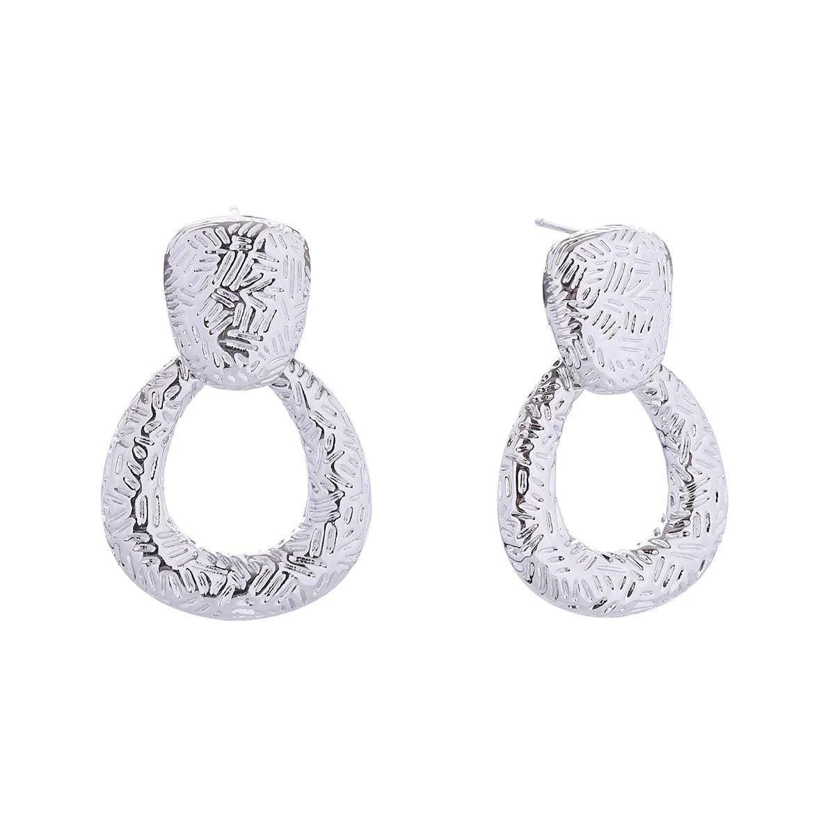 Elegant White Gold Finish Dangle Earrings | Brambly Design Pinktown