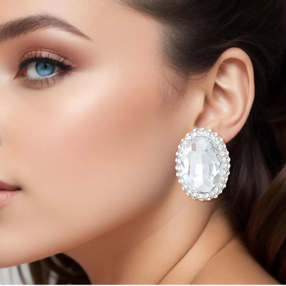 Everyday Luxury: Clear Gemstone Earrings: Fashion Jewelry Pinktown