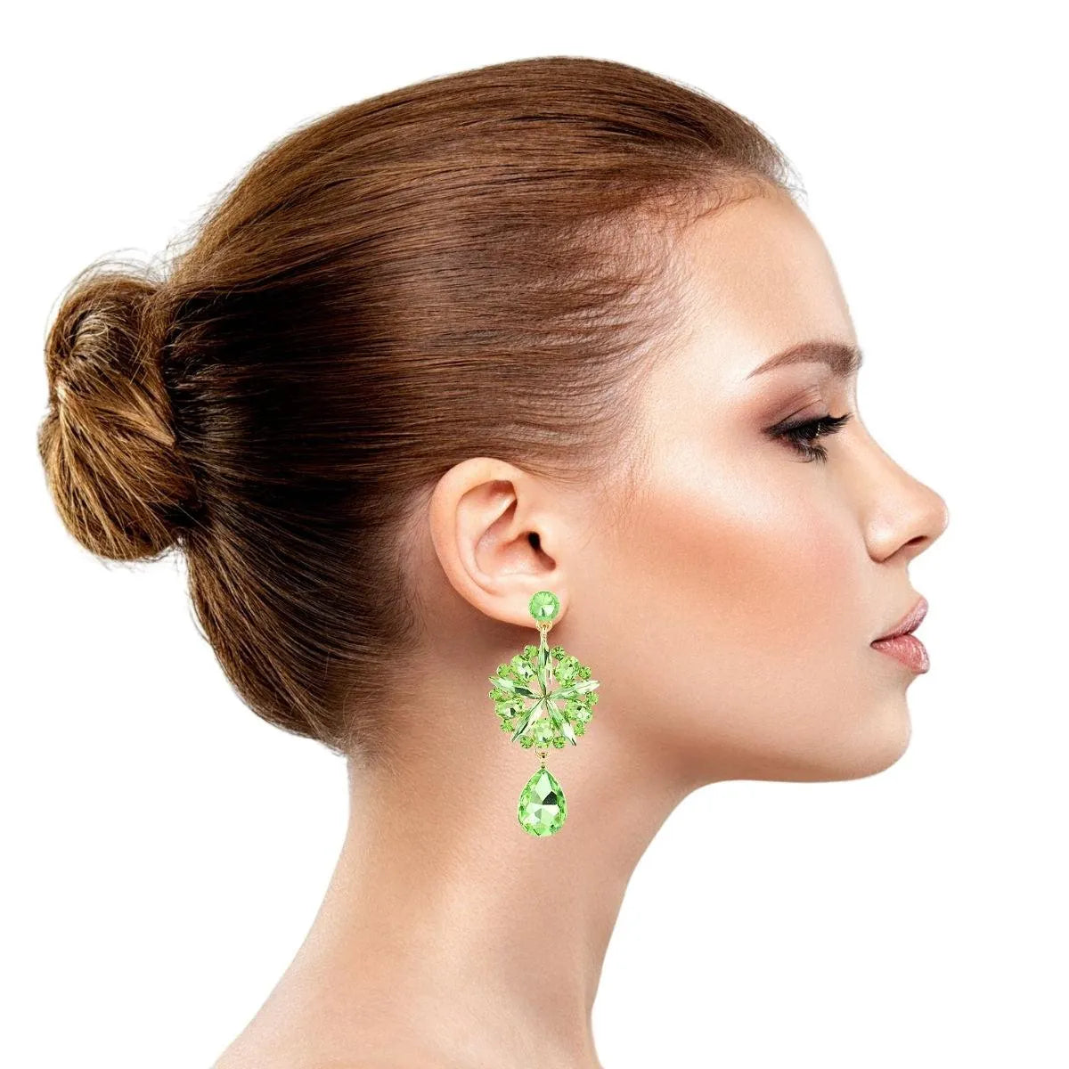 Eye-Catching Green Sparkle Earrings - Make a Statement Pinktown