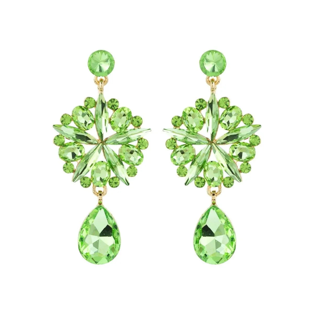 Eye-Catching Green Sparkle Earrings - Make a Statement Pinktown