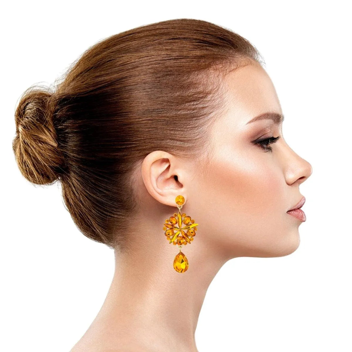 Eye-Catching Orange Sparkle Earrings - Make a Statement Pinktown
