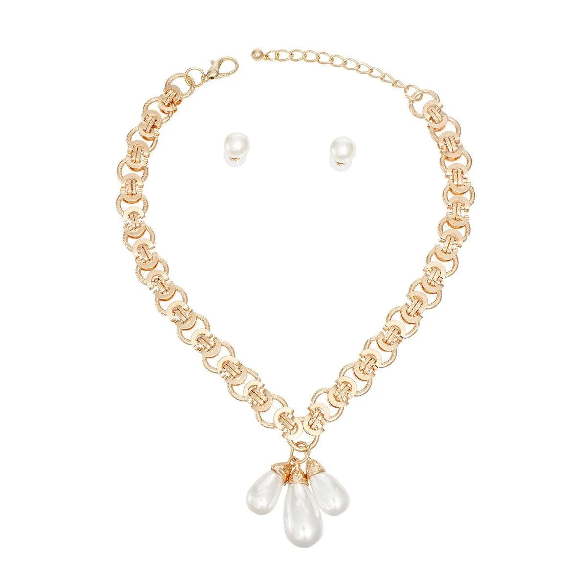 Fashion Jewelry | Elegant Creamy Pearls & Gold Chain Set: A Timeless Jewelry Accent Pinktown