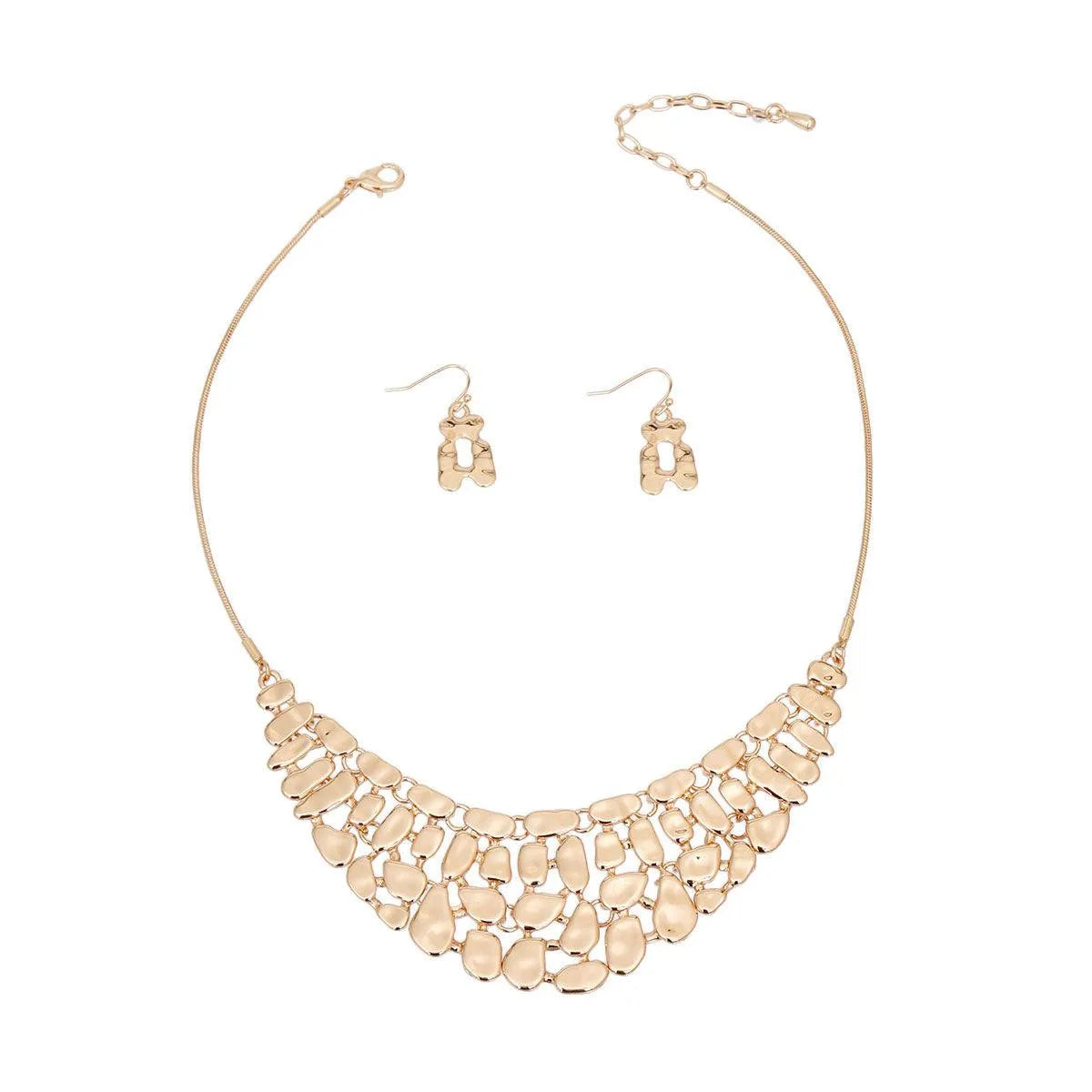 Fashion Jewelry: Gold Pebble Necklace Set to Complete Your Look Pinktown