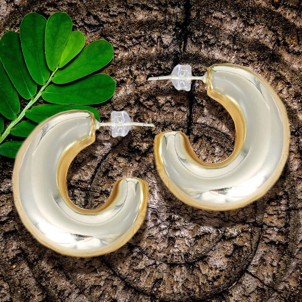 Fashion Jewelry: Shop the Best 14K Gold Puffy Open Hoop Earrings Today Pinktown