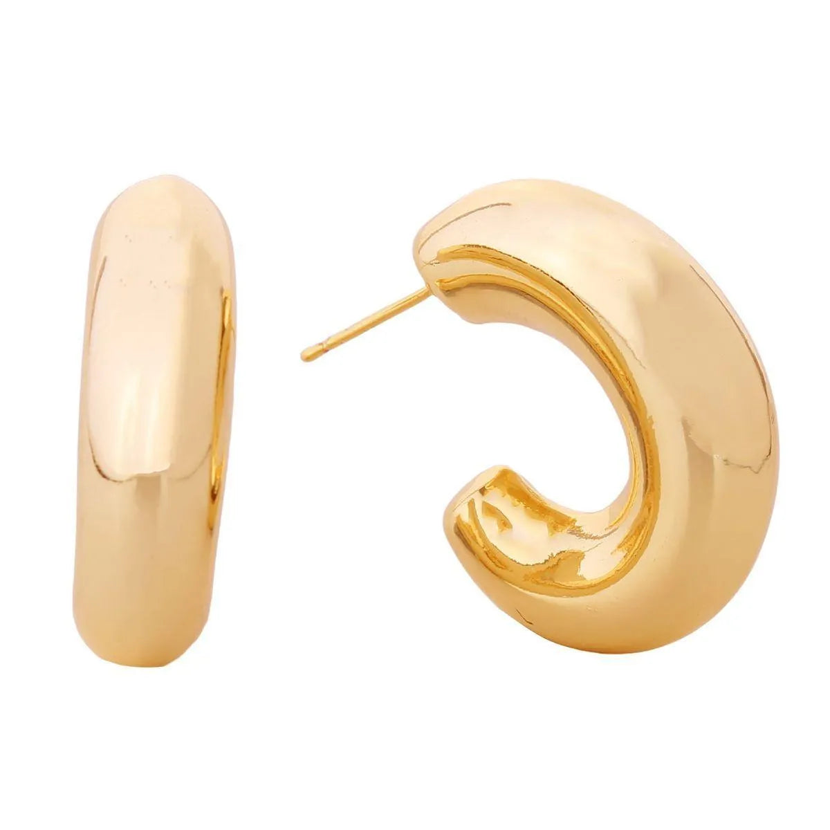 Fashion Jewelry: Shop the Best 14K Gold Puffy Open Hoop Earrings Today Pinktown
